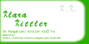 klara kittler business card